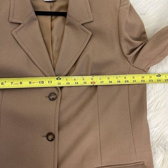 Worthington Vintage 100% Wool Blazer Tan/Brown Jacket Women’s Plus Size 18 NWOT - Picture 4 of 10